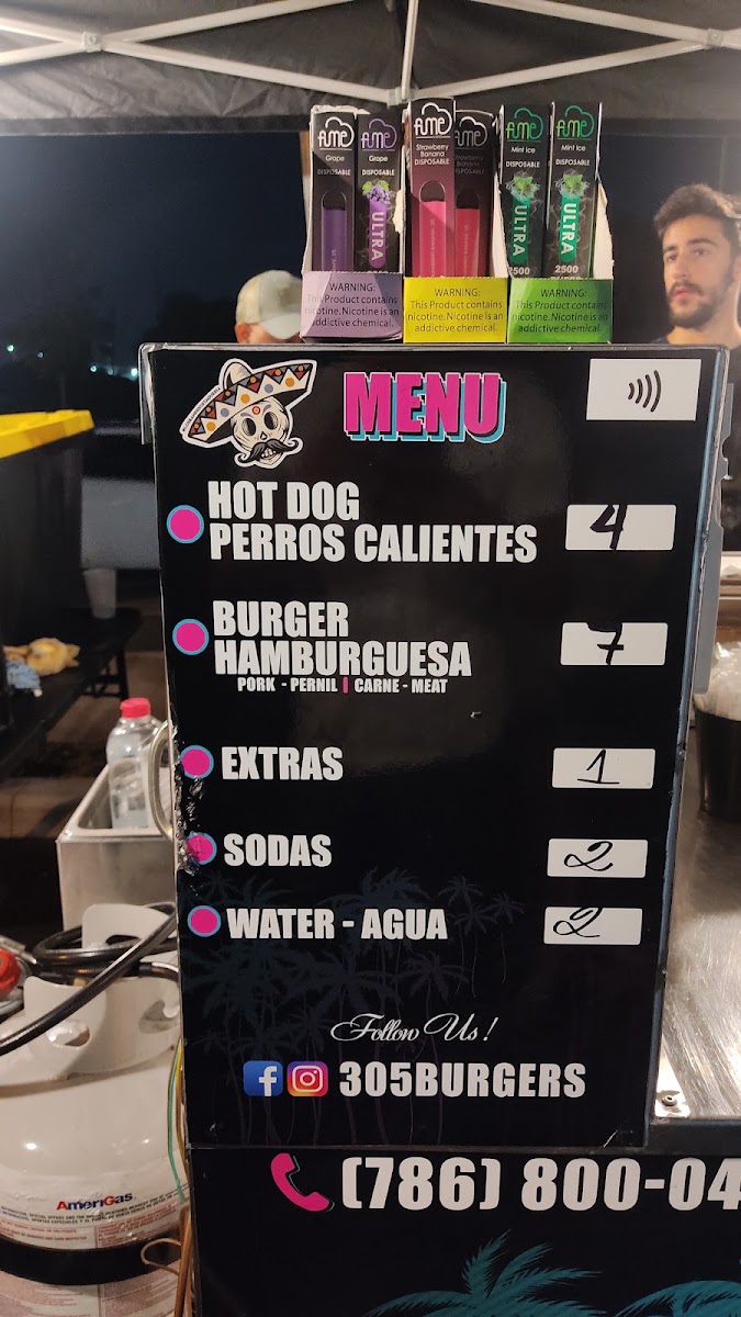 MonkeyBurgers305 menu board
