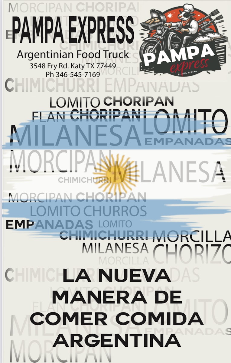 Pampa Express Argentinian Fast Food menu board