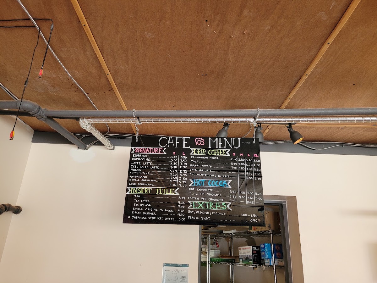 Plum Blossom Bakery Cafe menu board
