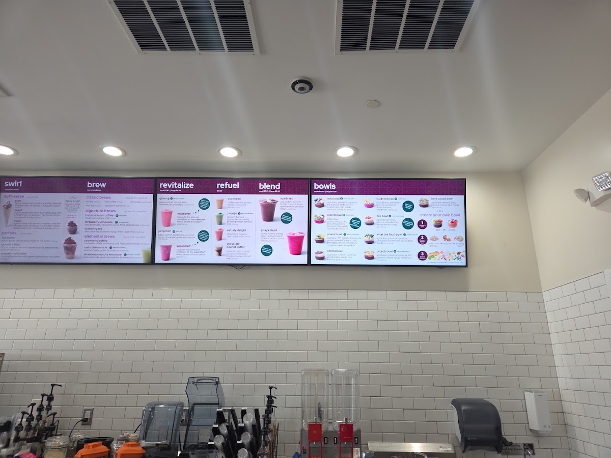 Oola Bowls Malvern menu board