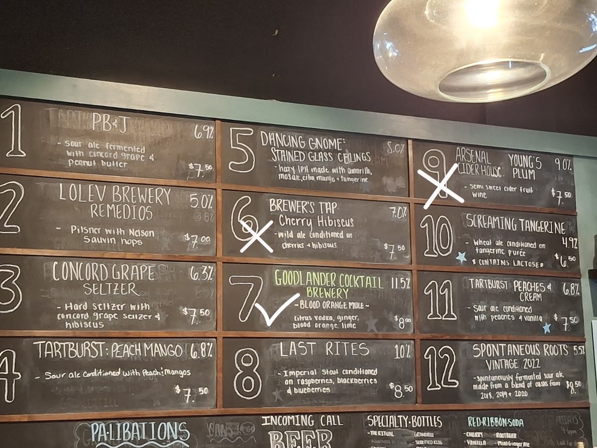 Common Oven Pizza Co. menu board