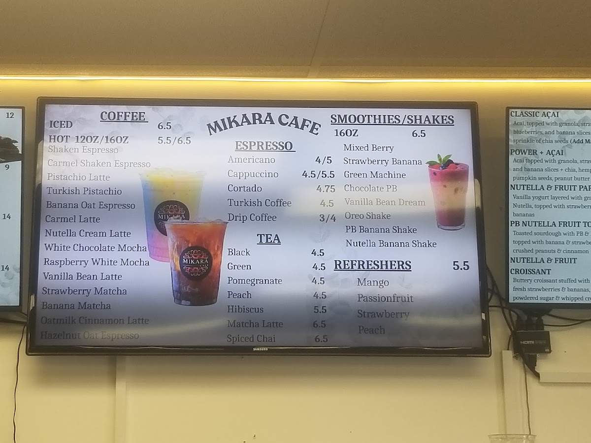Demi Cafe Cafe. menu board