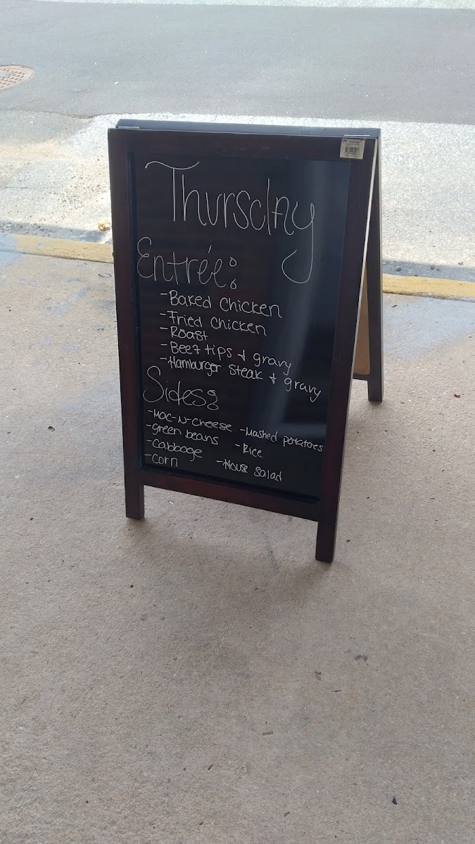 Southern Sista Carry Out & Catering menu board