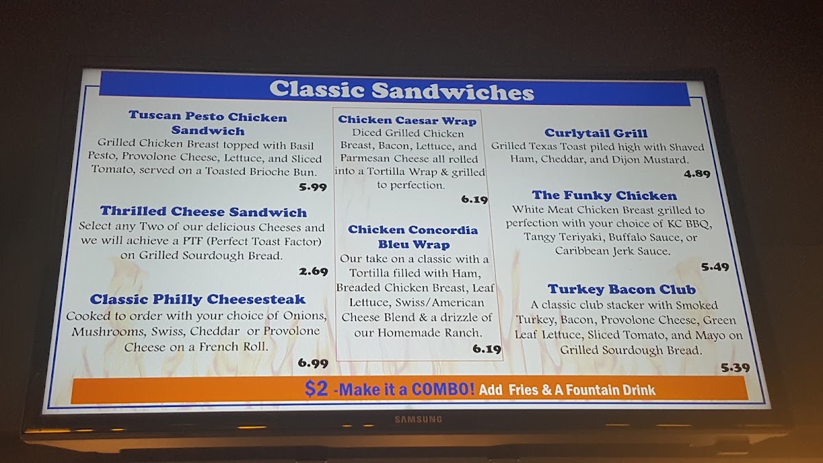 The Doghouse menu board