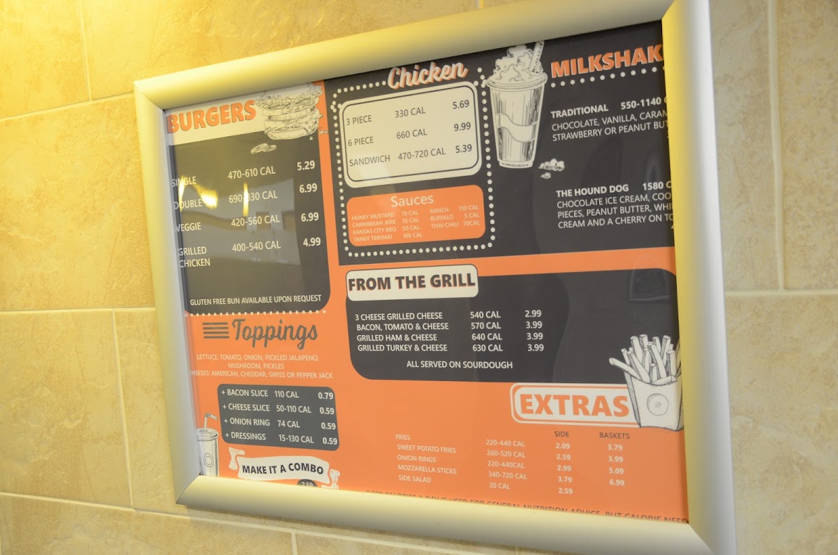 The Doghouse menu board