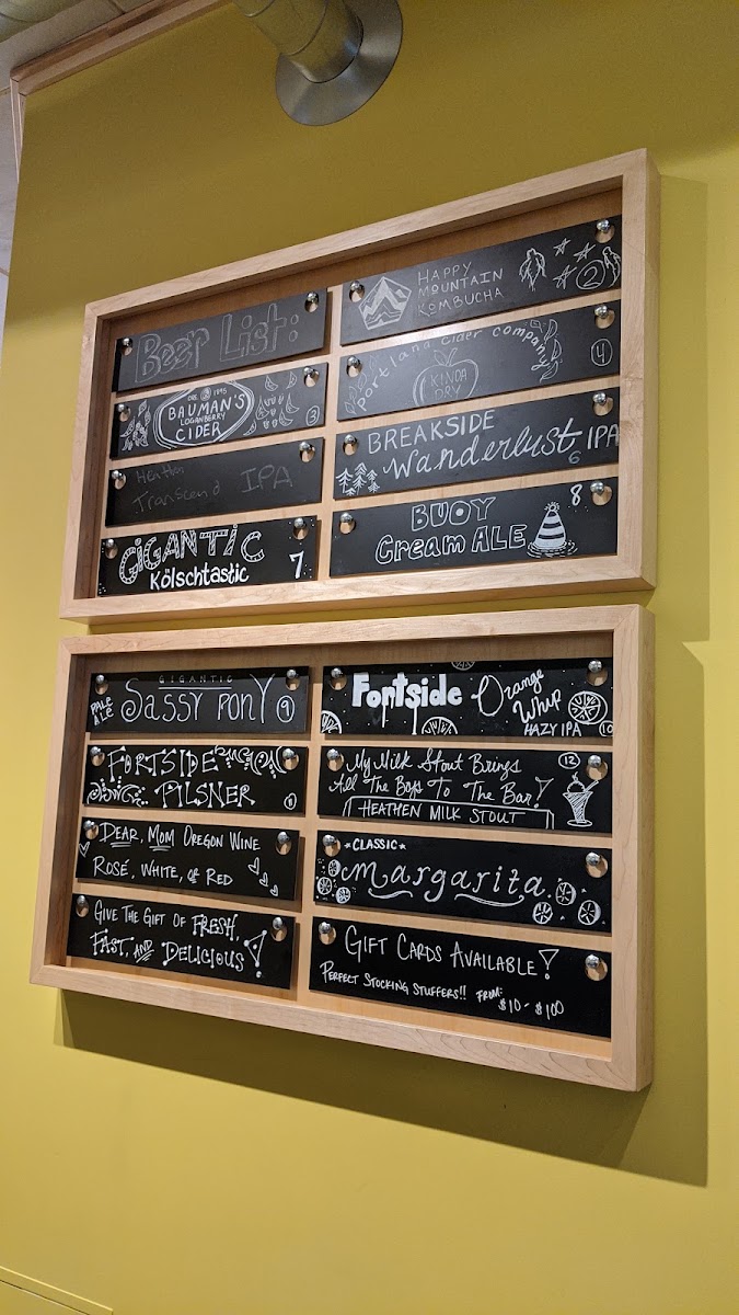 Laughing Planet menu board