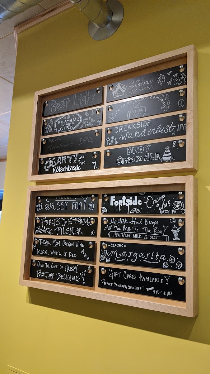 Laughing Planet menu board