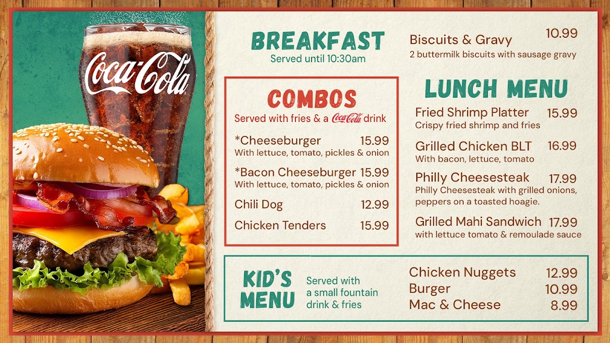 The Boathouse menu board