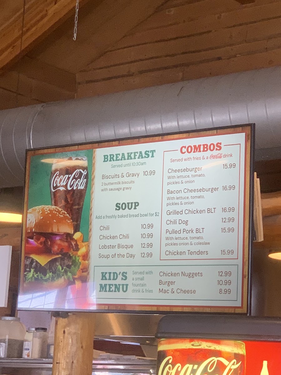 The Boathouse menu board