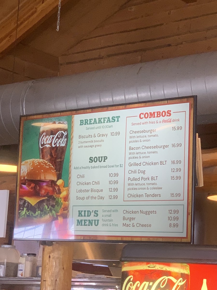 The Boathouse menu board