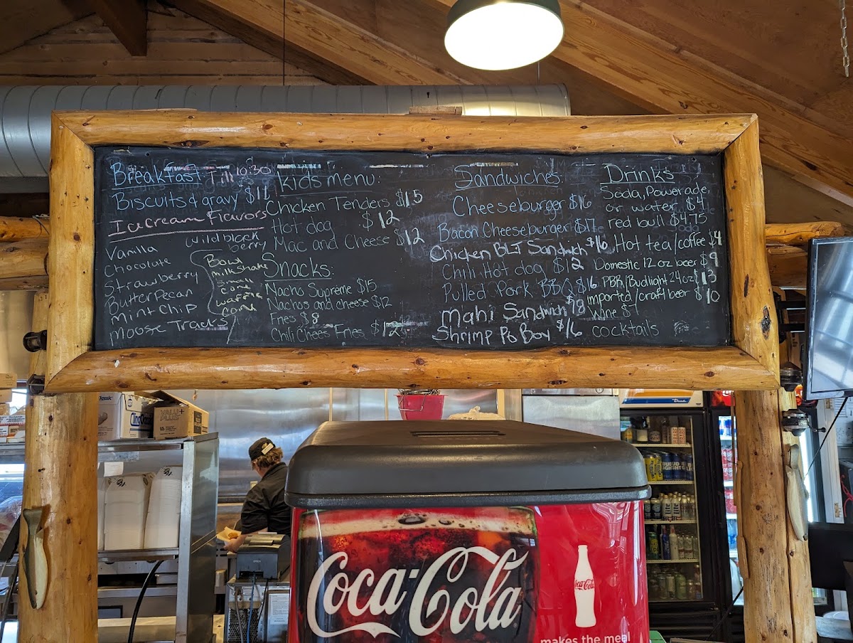 The Boathouse menu board