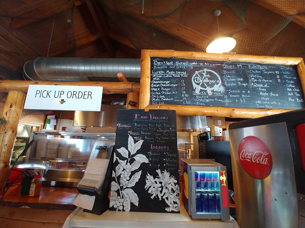 The Boathouse menu board