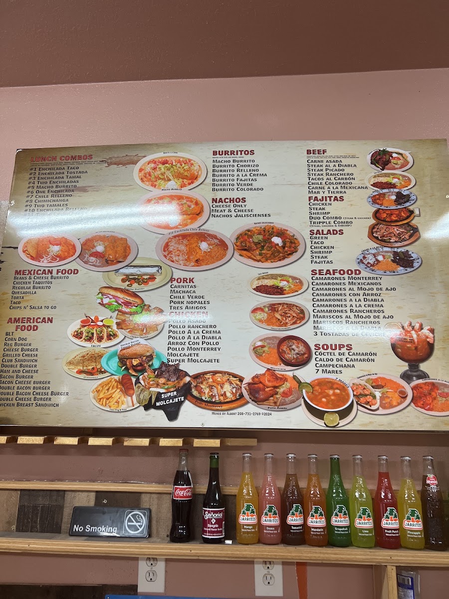 Tres Hermanos 2 menu board