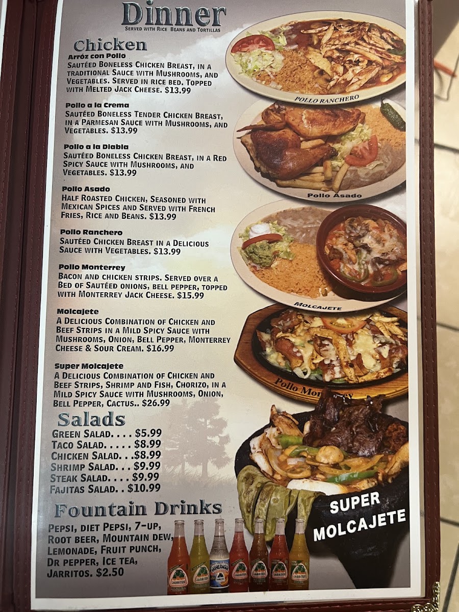 Tres Hermanos 2 menu board