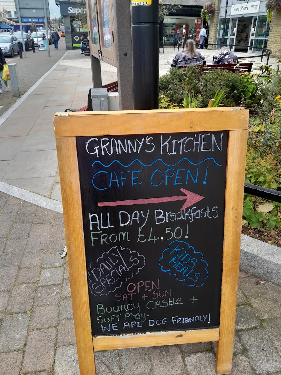Granny's kitchen menu board