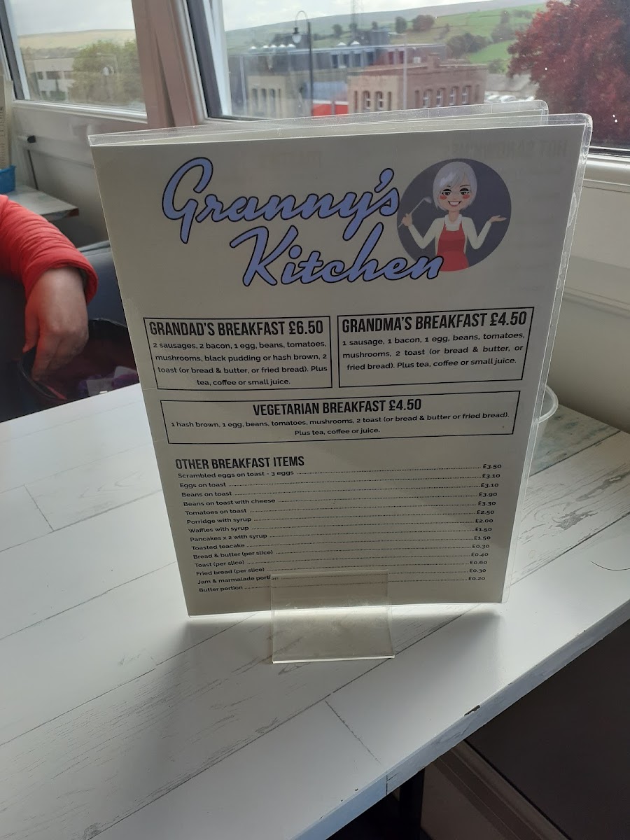 Granny's kitchen menu board
