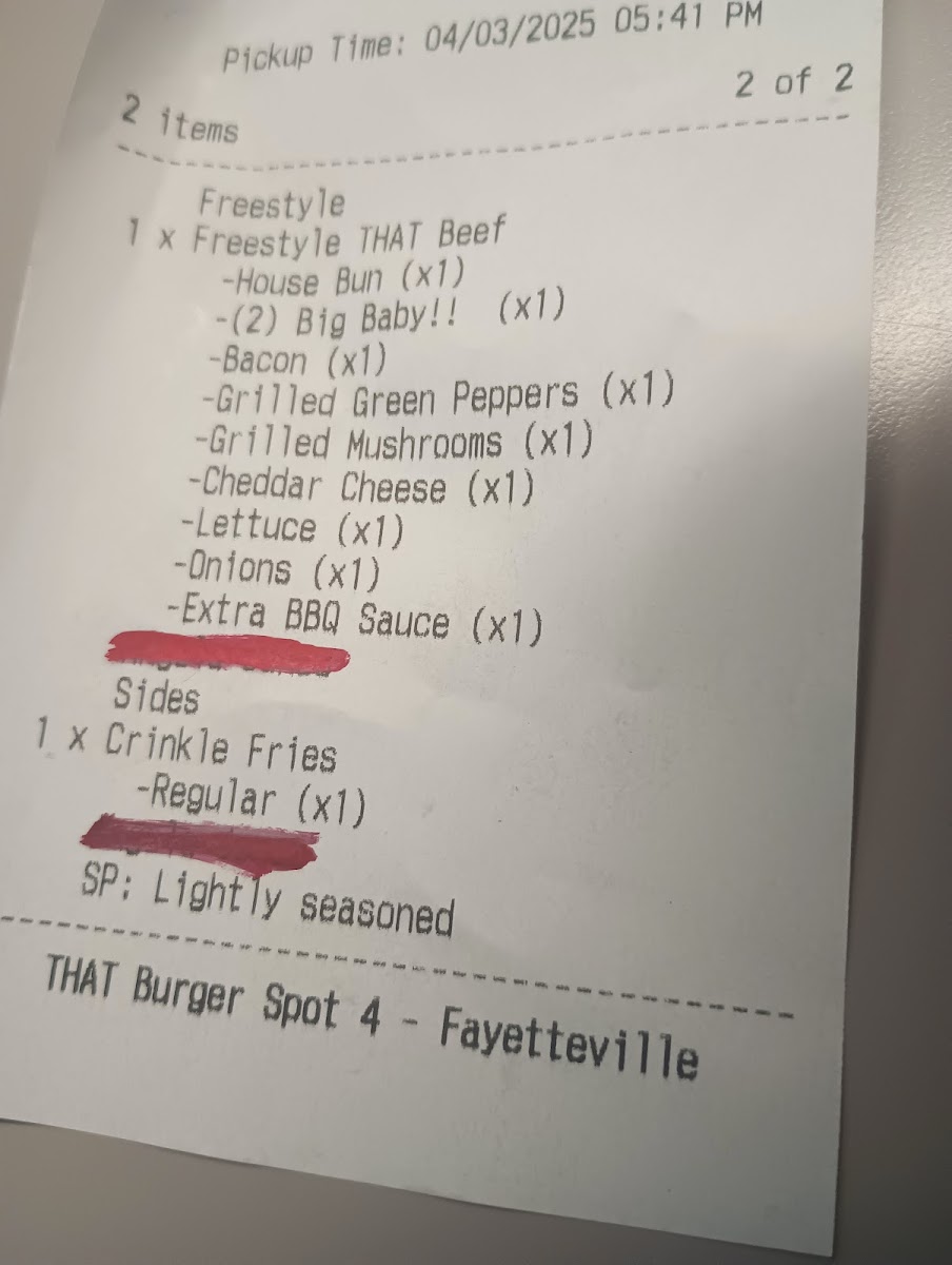 THAT Burger Spot! #4 menu board