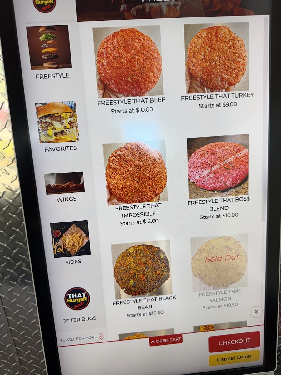THAT Burger Spot! #4 menu board