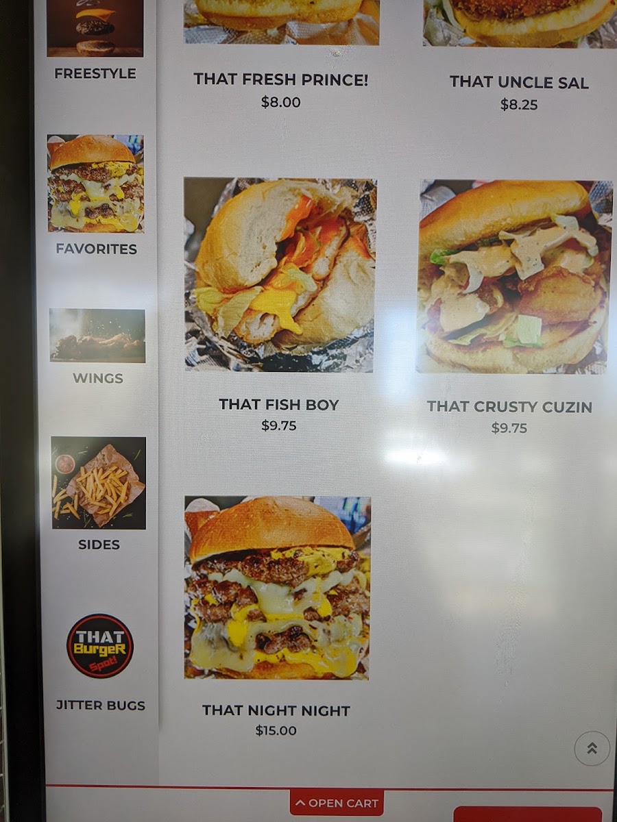 THAT Burger Spot! #4 menu board