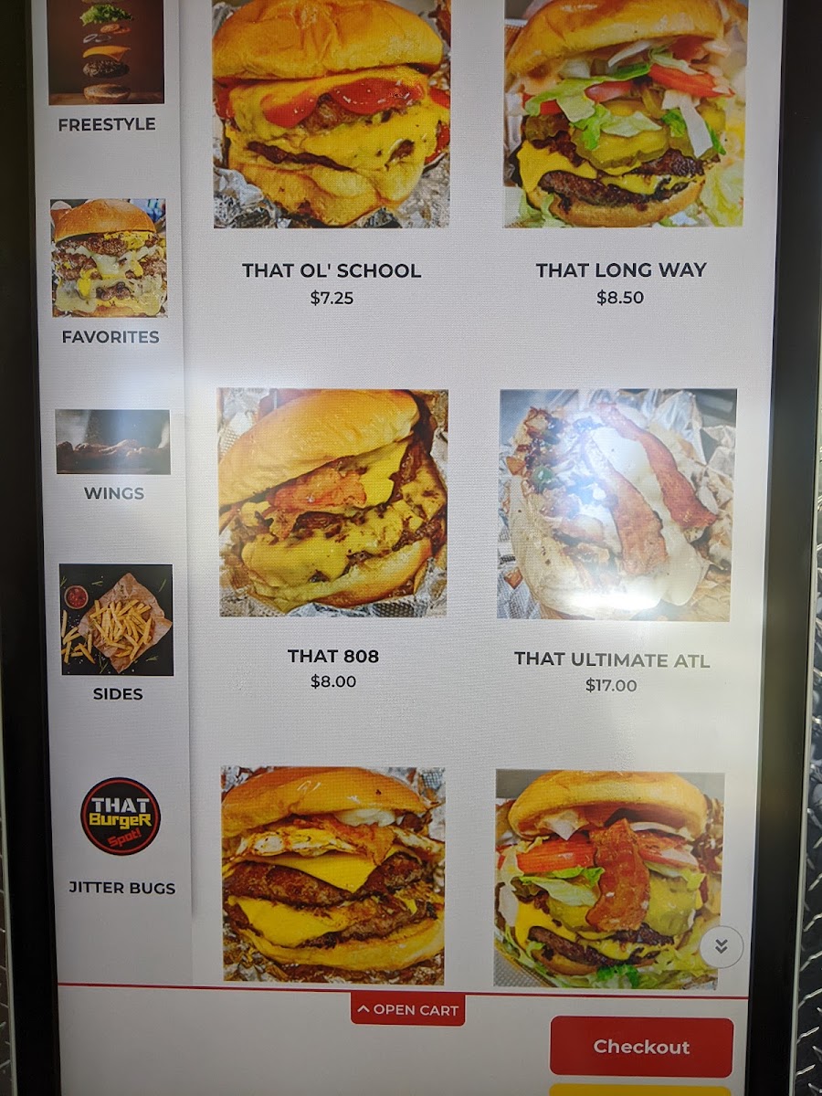 THAT Burger Spot! #4 menu board