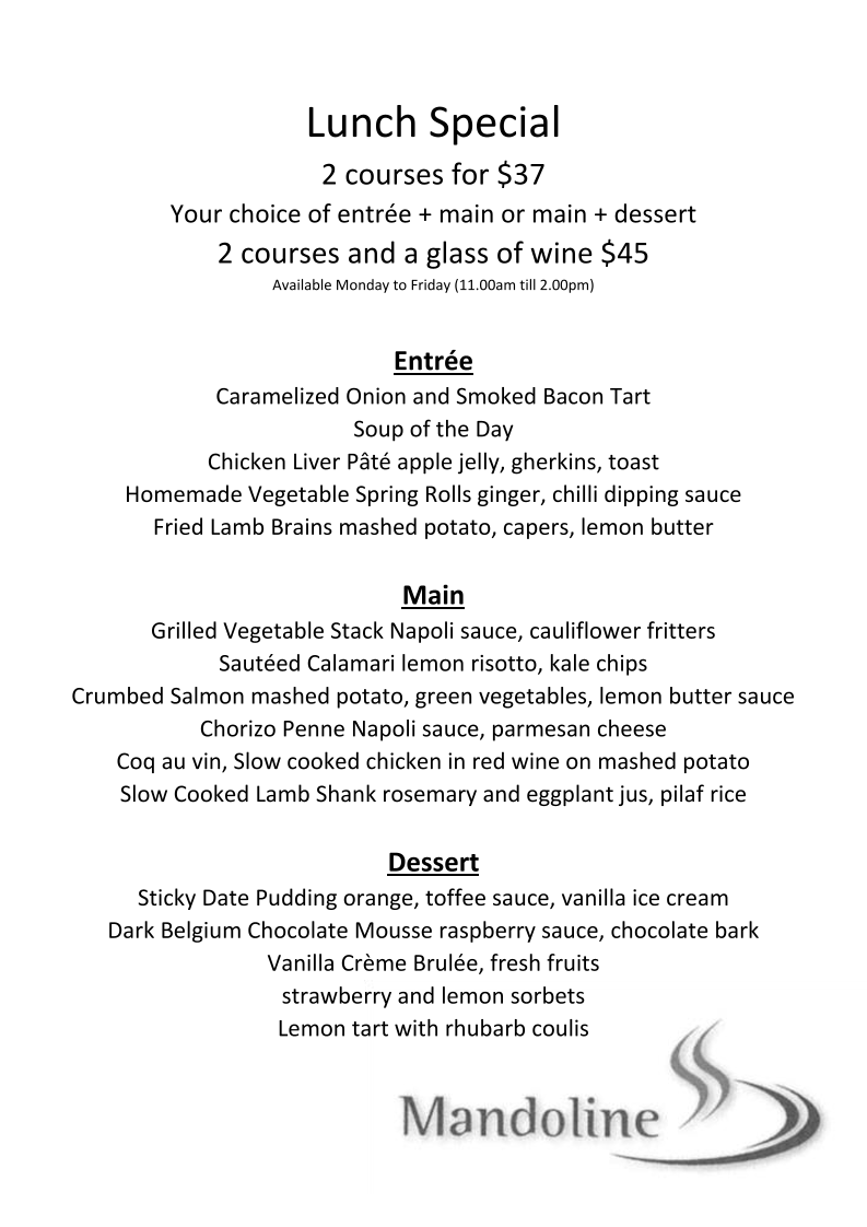 Mandoline menu board