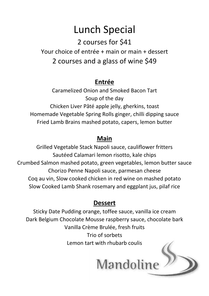 Mandoline menu board