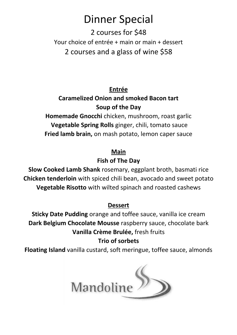 Mandoline menu board