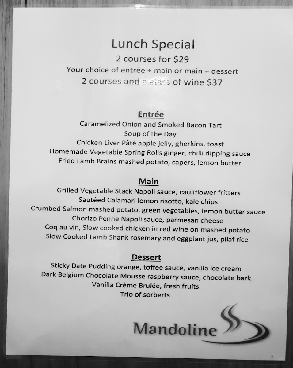 Mandoline menu board