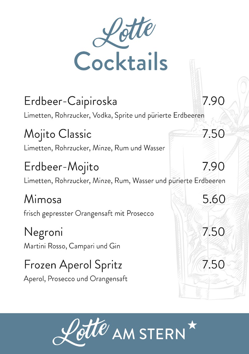 Lotte am Stern menu board