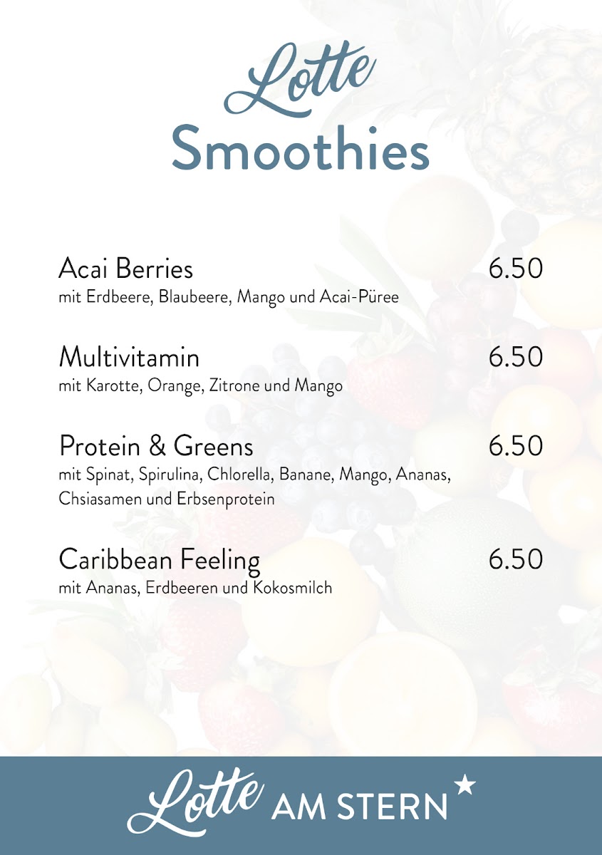 Lotte am Stern menu board