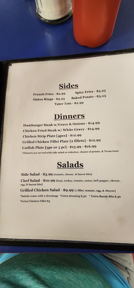 All American Restaurant menu board