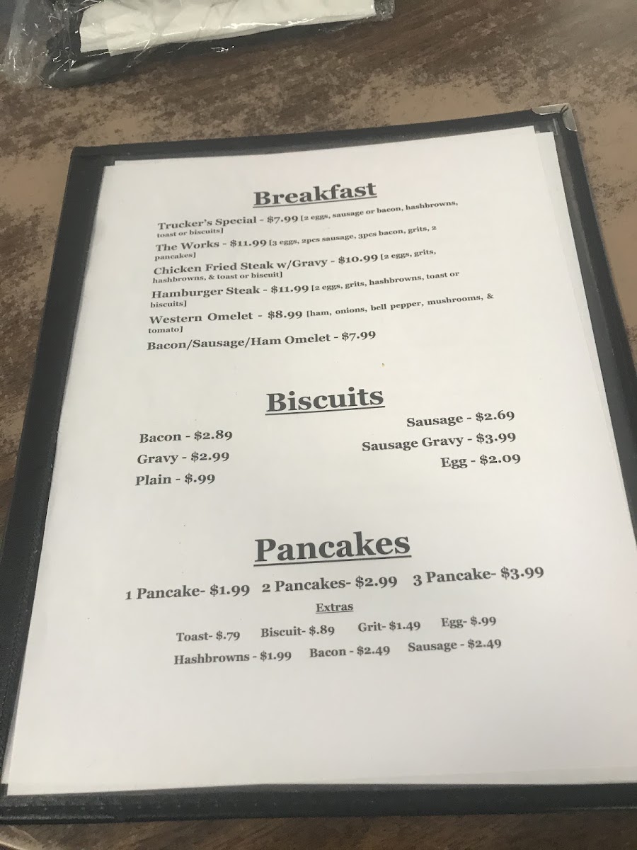 All American Restaurant menu board