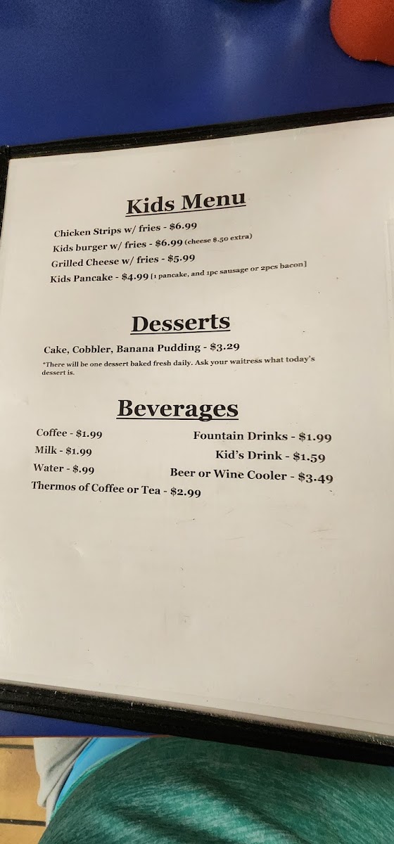 All American Restaurant menu board