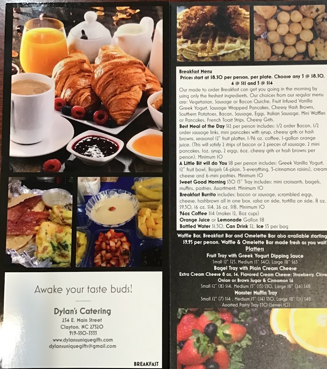 Dylan's Cafe & Deli menu board