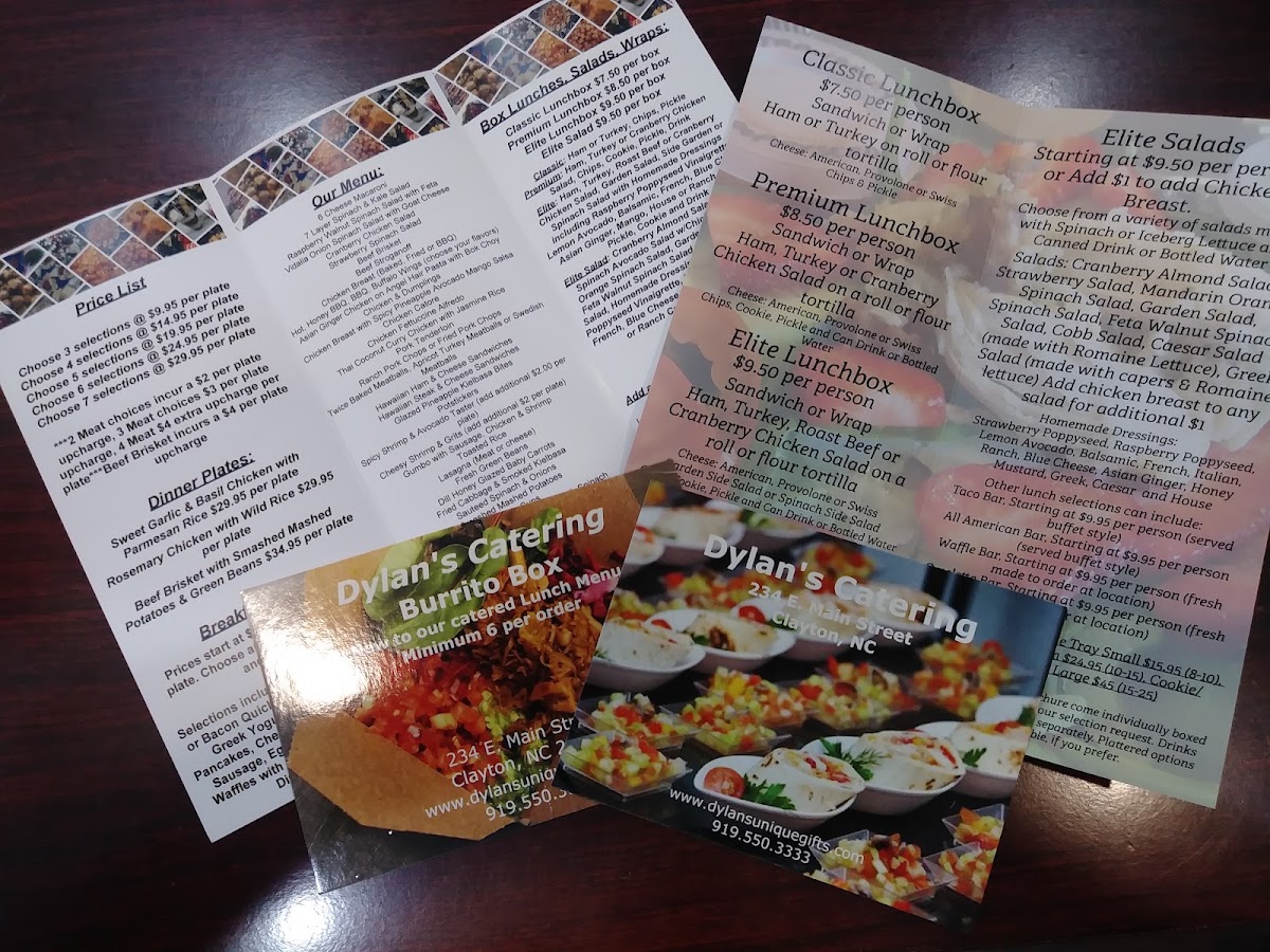 Dylan's Cafe & Deli menu board