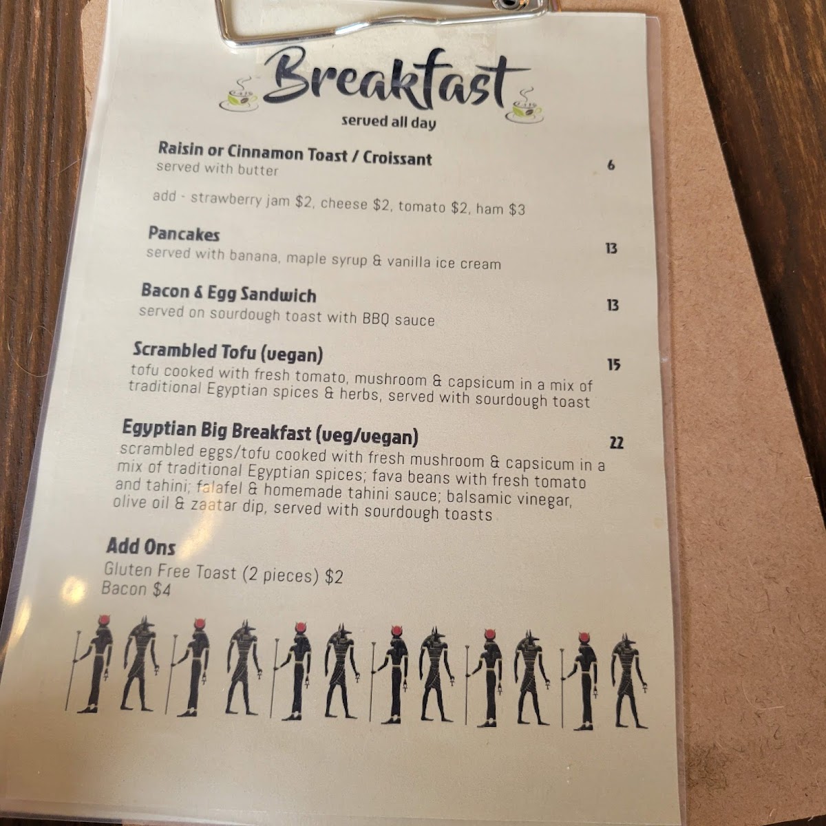 The Little Leaf & Bean Cafe menu board