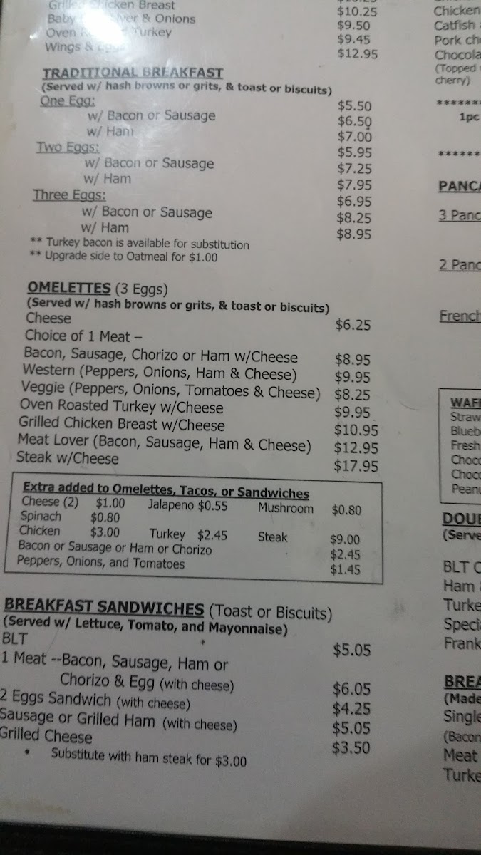 Frank's Grill menu board