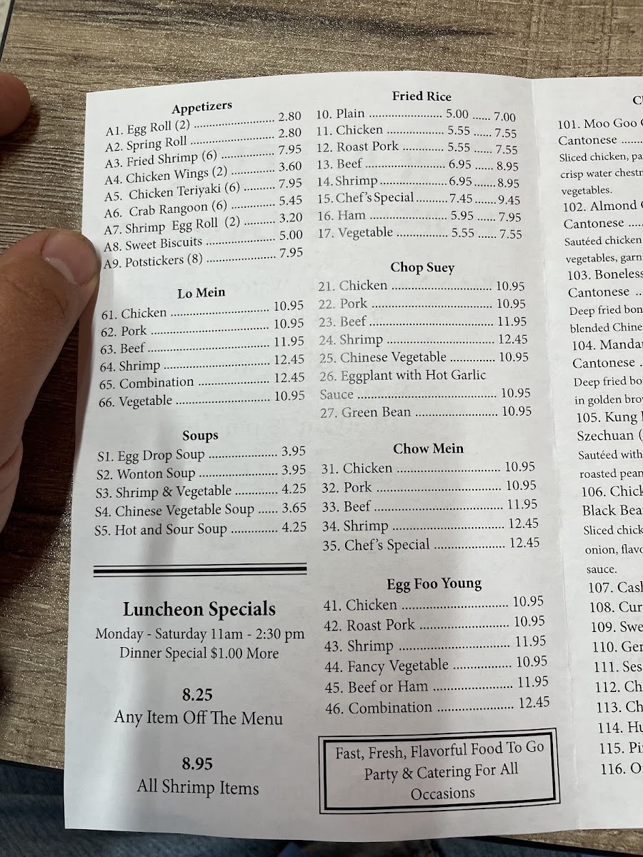 Chopsticks | Chinese Restaurant menu board