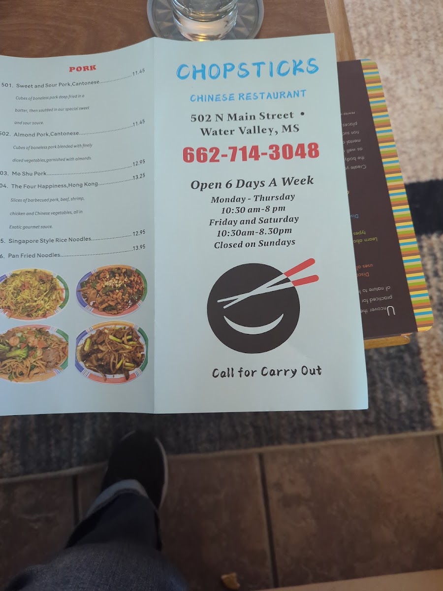 Chopsticks | Chinese Restaurant menu board