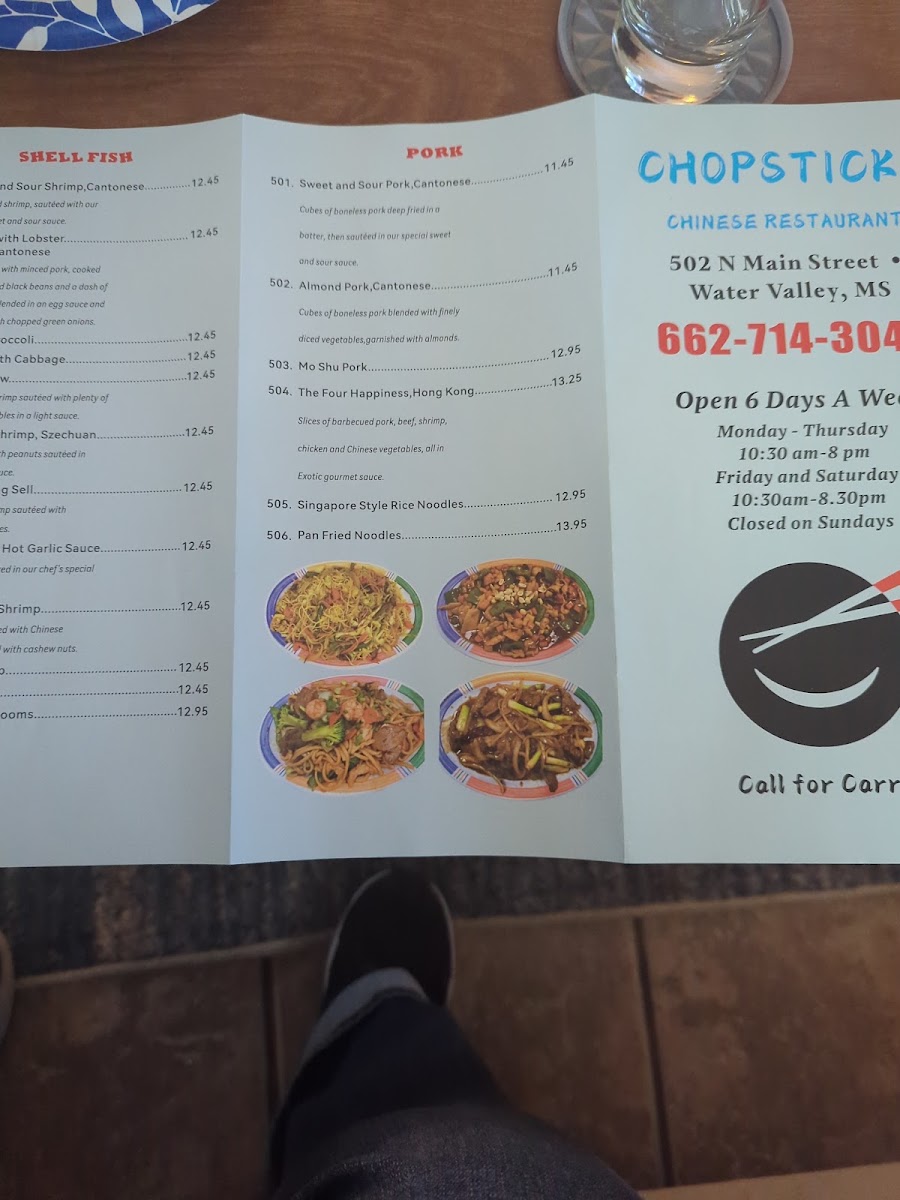 Chopsticks | Chinese Restaurant menu board