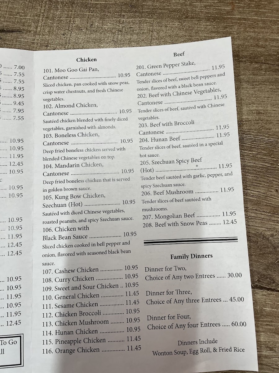 Chopsticks | Chinese Restaurant menu board