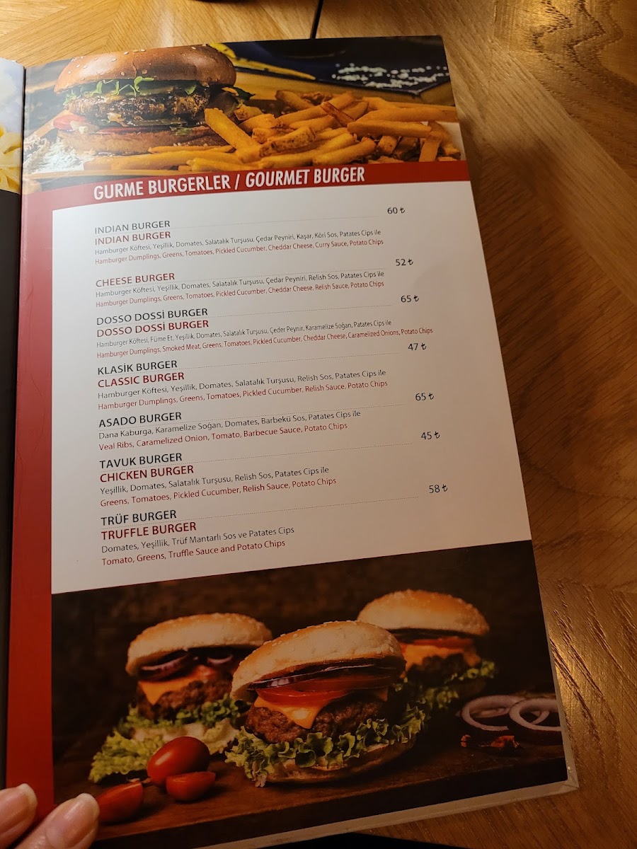 Dosso Dossi Cafe & Brasserie / Çengelköy menu board