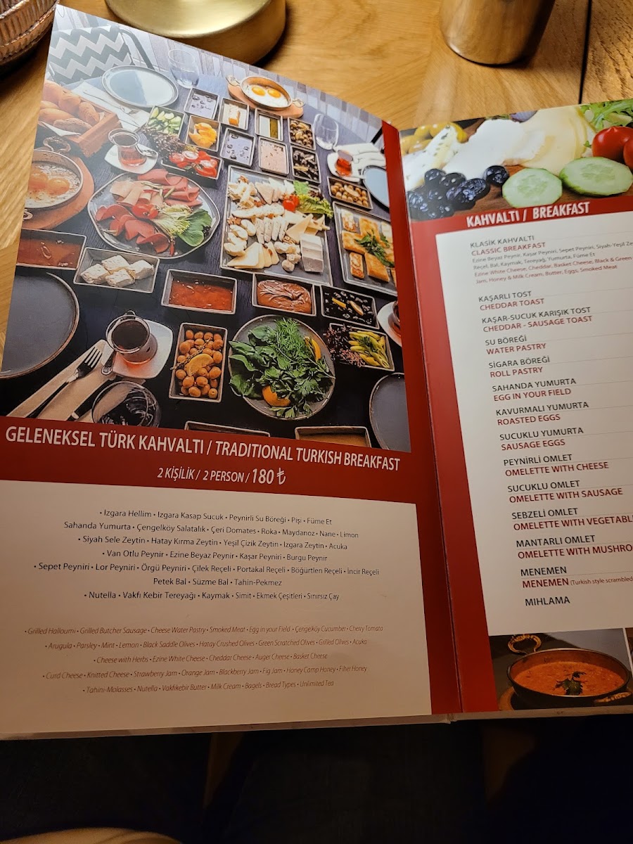 Dosso Dossi Cafe & Brasserie / Çengelköy menu board