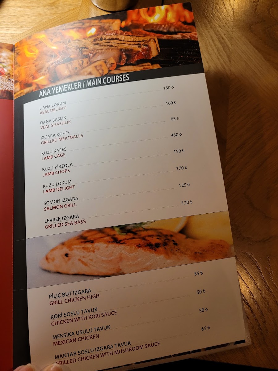 Dosso Dossi Cafe & Brasserie / Çengelköy menu board
