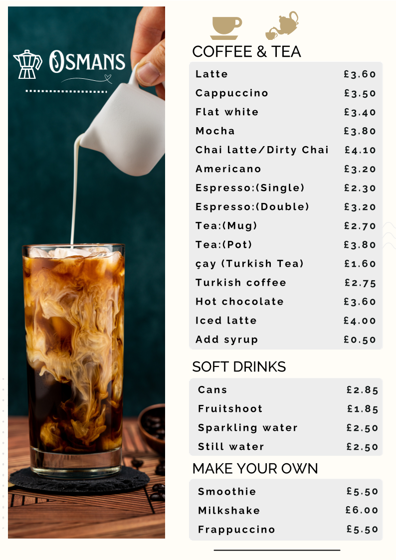 Osmans menu board