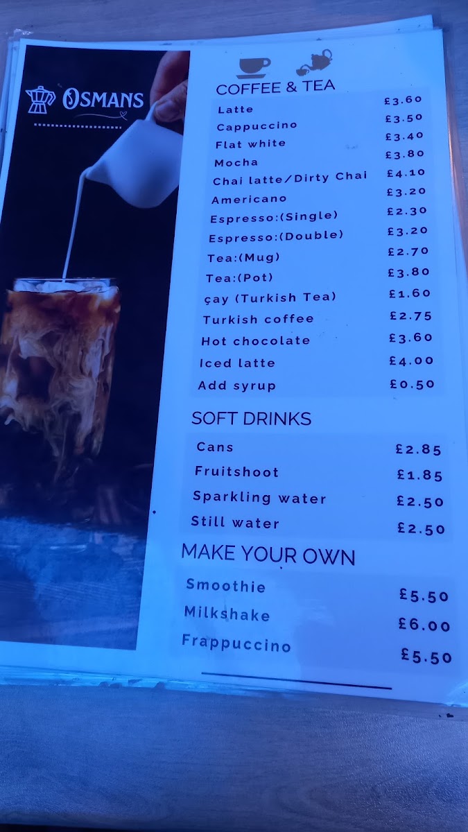 Osmans menu board
