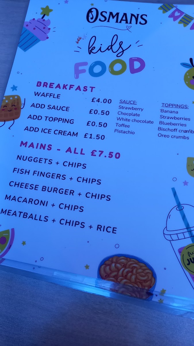 Osmans menu board