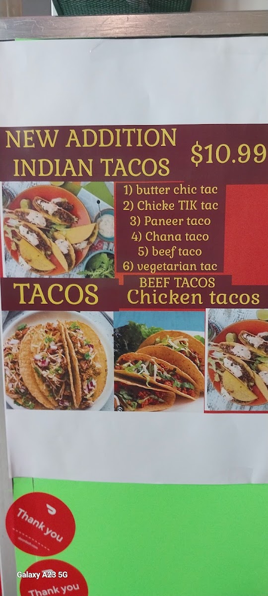 Awwal Curry House Restaurant menu board