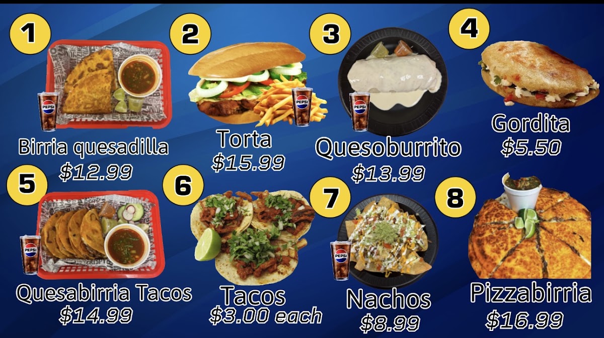 Go Tacos menu board