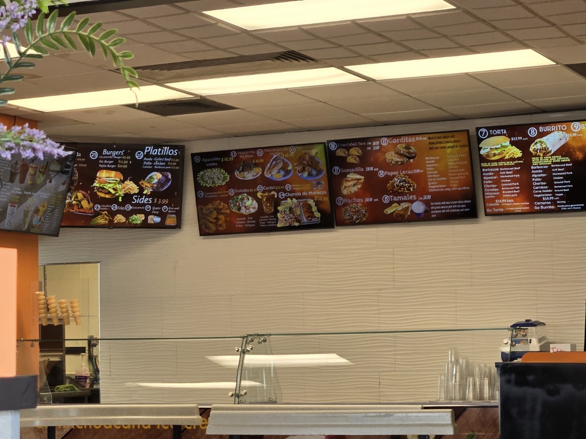 Go Tacos menu board